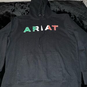 Ariat Black Hoodie with Red and Green Lettering